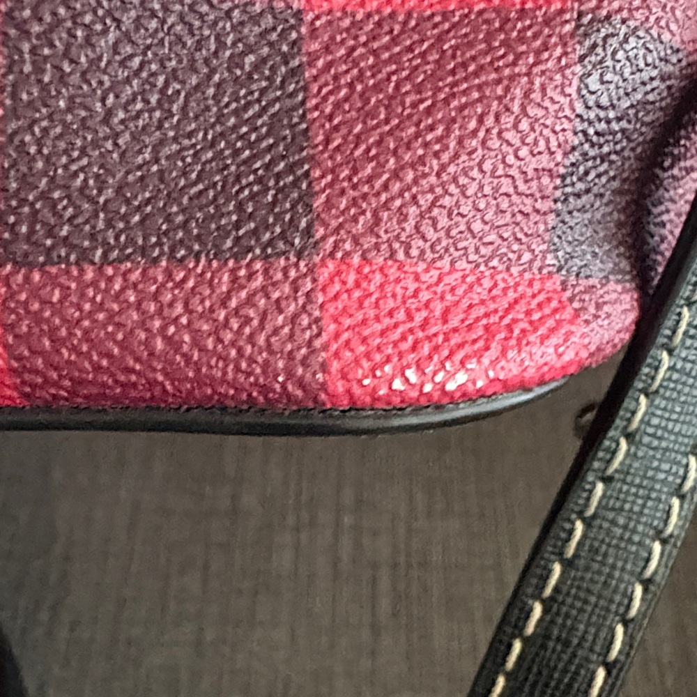 Dooney & Bourke Pink and Black Checkered Satchel - Picture 5 of 13